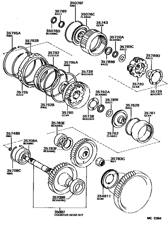 Planetary Gear, Reverse Piston & Counter Gear(Atm)
