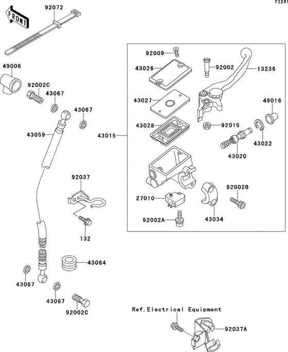 Front master cylinder