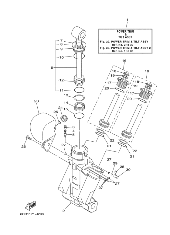 Power trim tilt assy