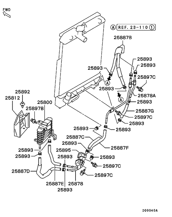 A/t oil cooler & tube