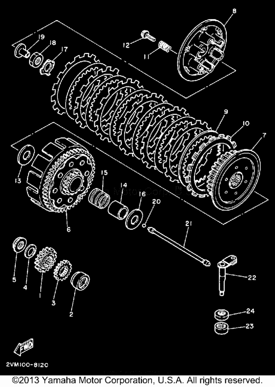 Clutch for 1990 Yamaha YZ250 USA sales region, , 14575520810838