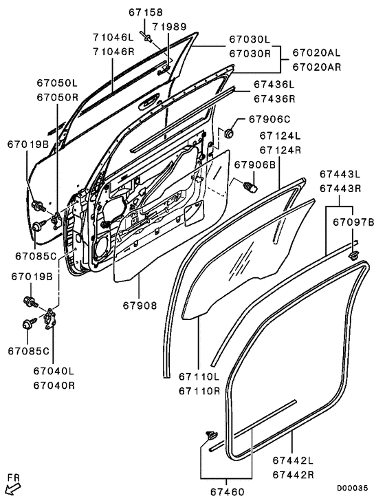 Front door panel & glass