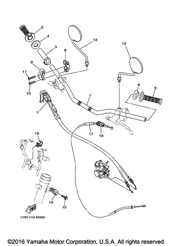 Steering handle & cable