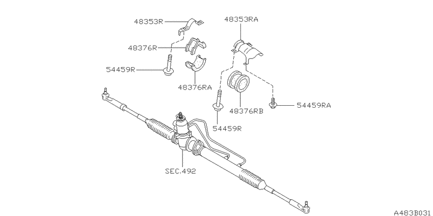 Steering gear mounting