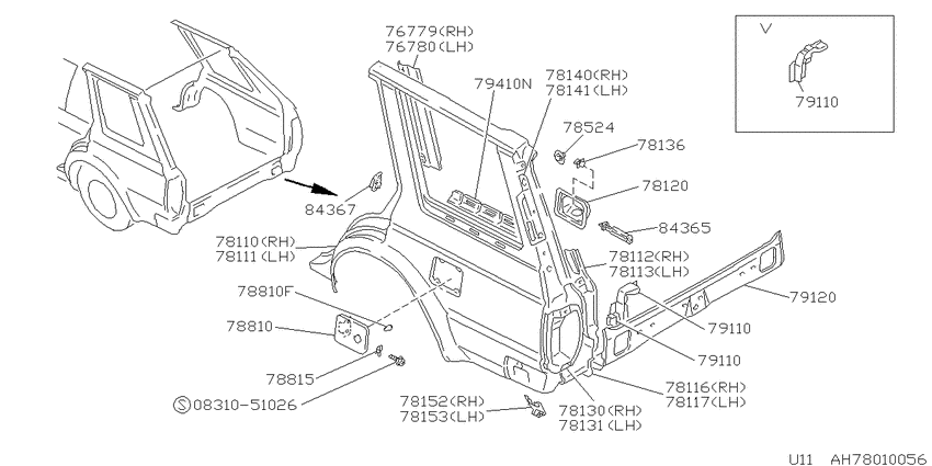 Rear body panel