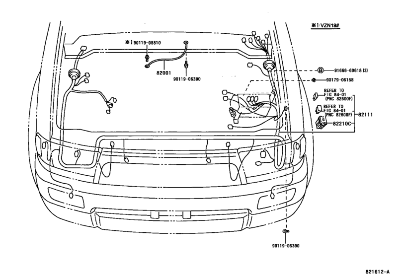 Wiring & Clamp for 1995 - 2000 Toyota HILUX SURF/ 4RUNNER KZN185