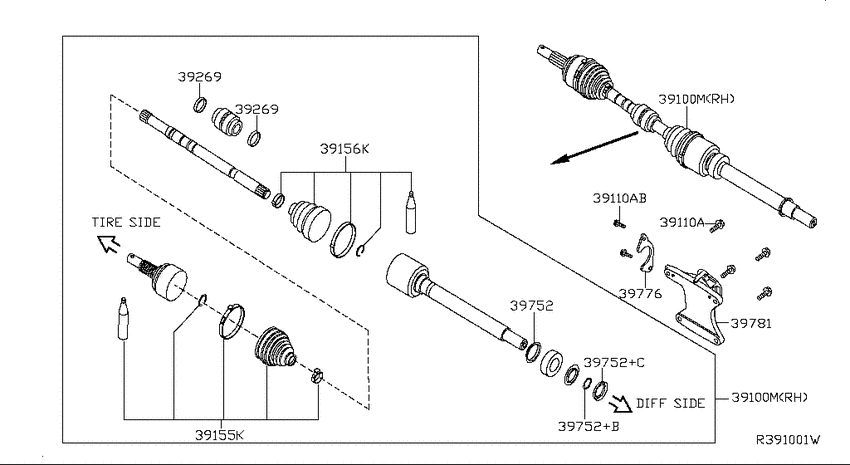 Front drive shaft (ff)