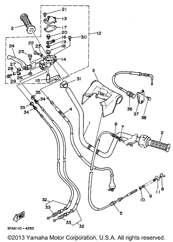 Steering handle & cable
