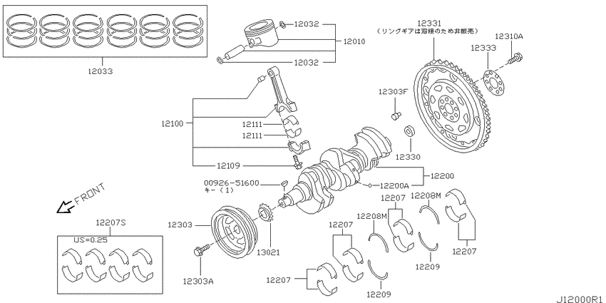 Piston,crankshaft & flywheel