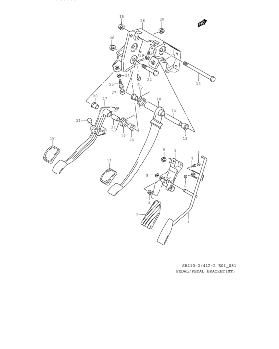 Pedal/pedal bracket
