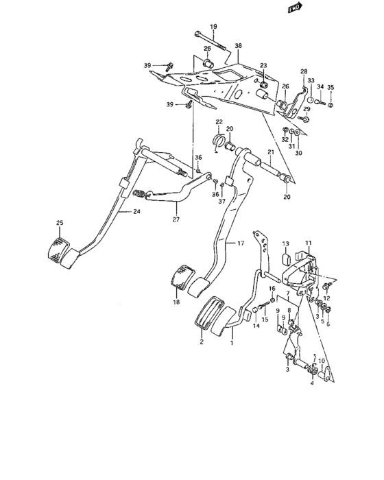 Pedal and pedal bracket