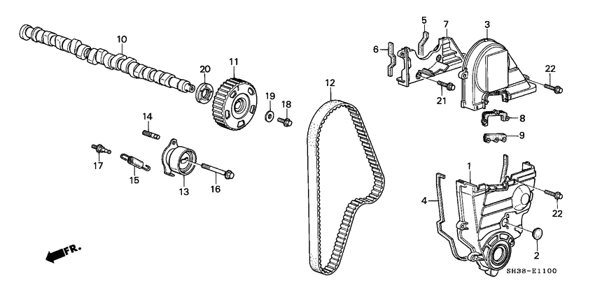 Camshaft/timing belt