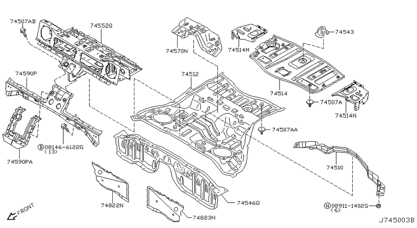 Floor panel (rear)