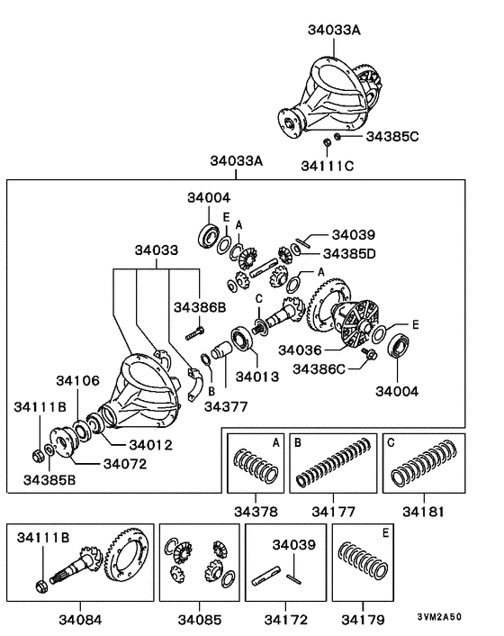 Rear axle differential