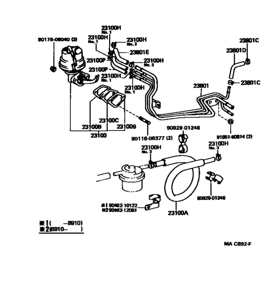 Fuel Pump & Pipe for 1989 - 1993 Toyota HIACE RZH112 | Europe sales ...