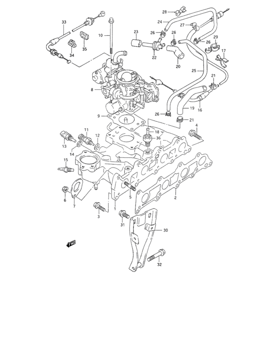 Intake manifold and throttle body