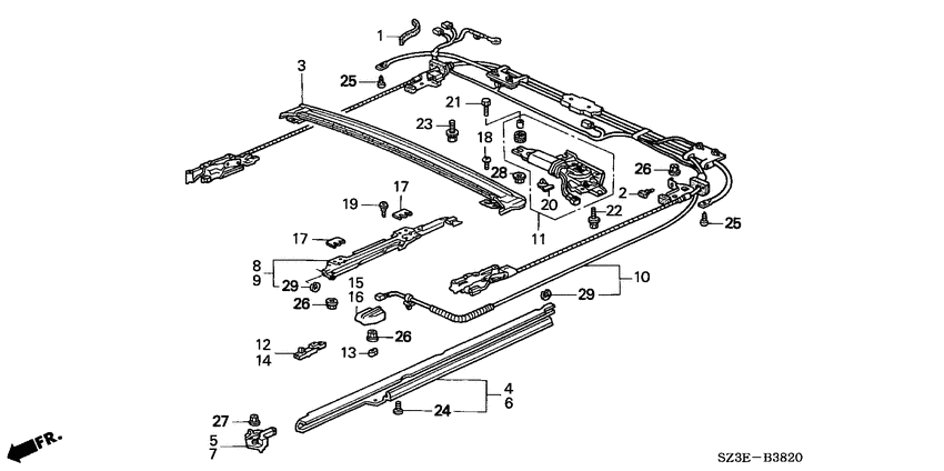 Roof slide component