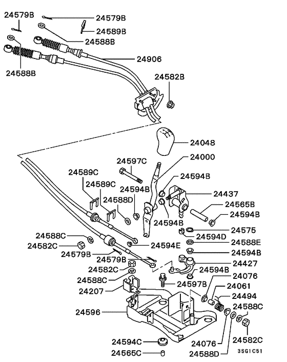 M/t floor shift linkage