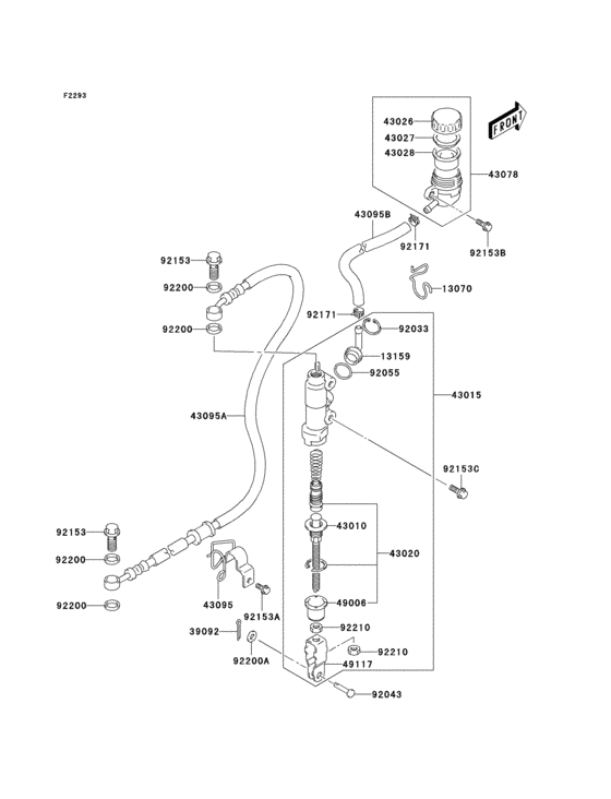 Rear master cylinder