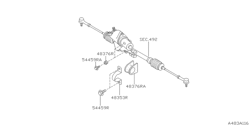 Steering gear mounting