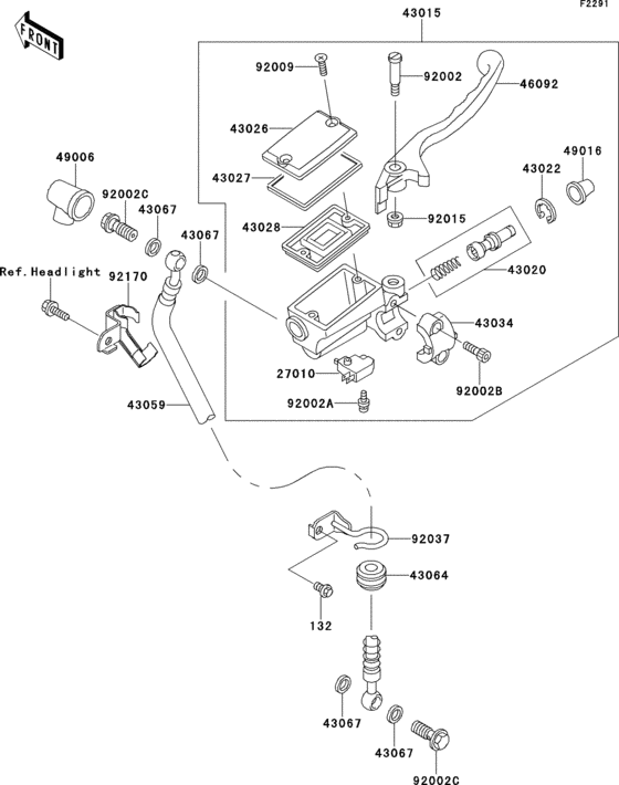 Front master cylinder