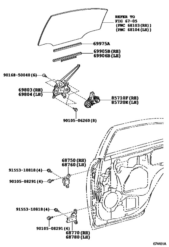 Rear Door Window Regulator & Hinge