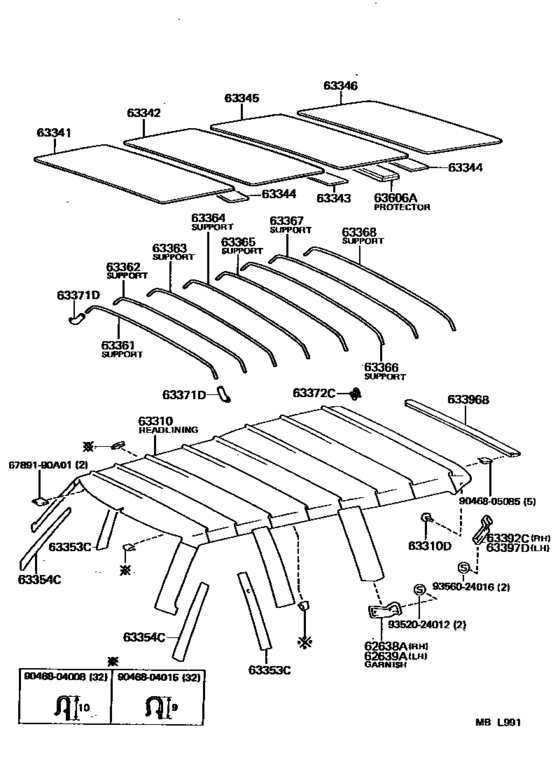 Roof Headlining & Silencer Pad