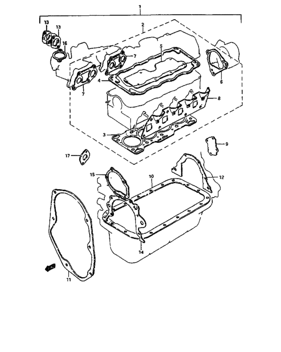 Engine gasket set