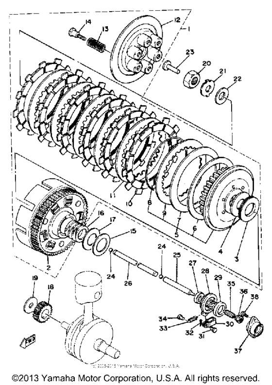 Clutch for 1981 Yamaha XS650 USA sales region, , 14557781810300