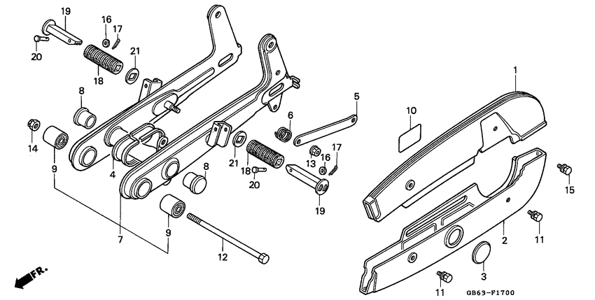 Rear fork/chain case
