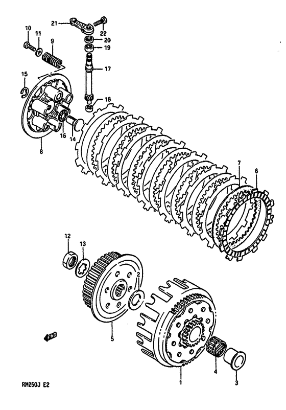 Clutch for 1988 Suzuki RM250 sales region, , 11641527724821