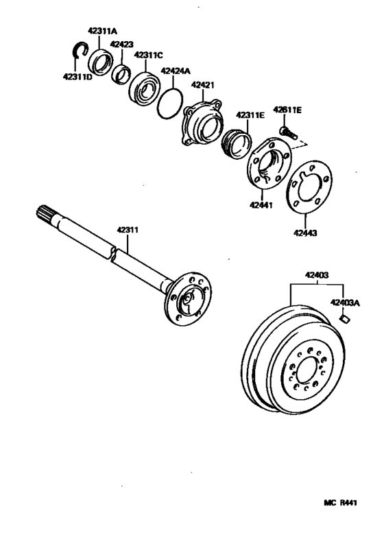 Rear Axle Shaft & Hub