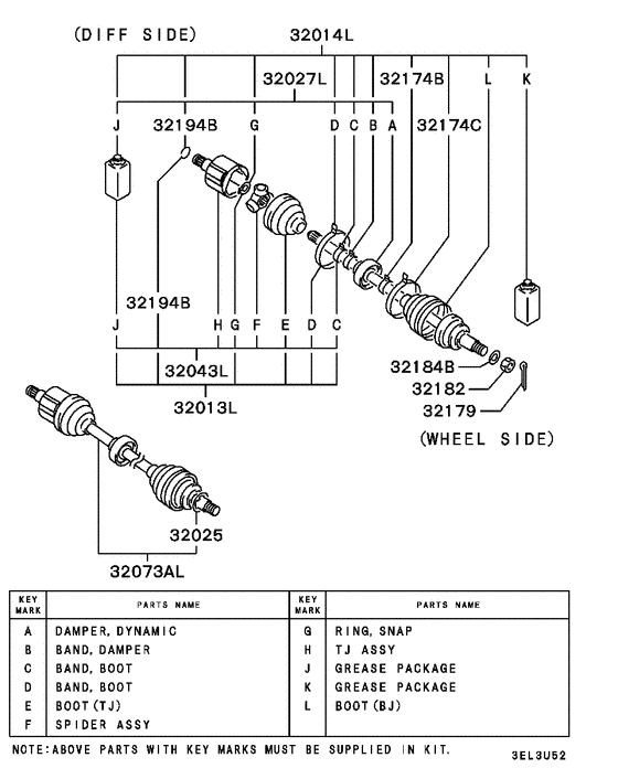 Front axle drive shaft