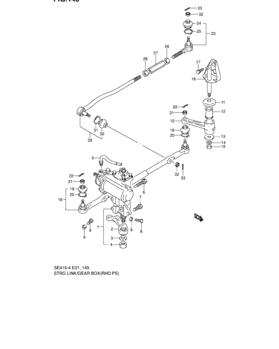 Steering link and gear box