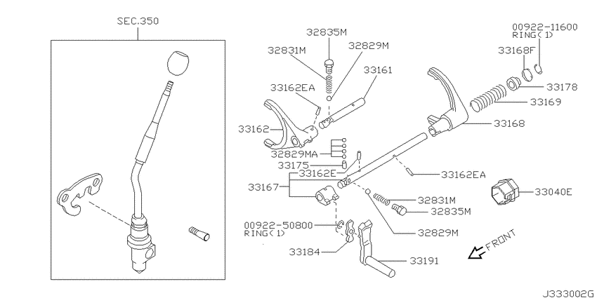 Transfer shift lever,fork & control