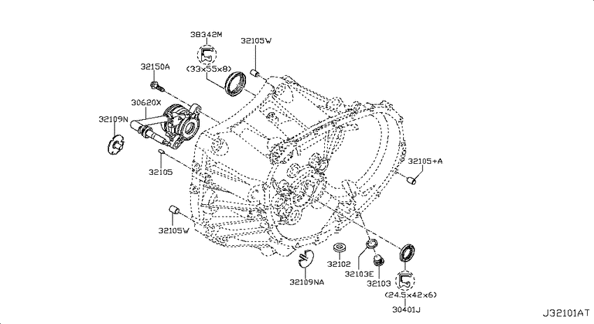 Transmission case & clutch release