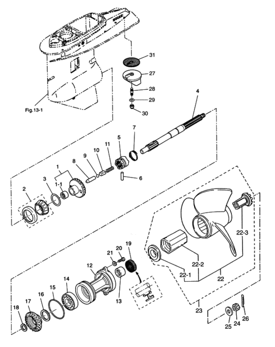 Gear case (propeller shaft)
