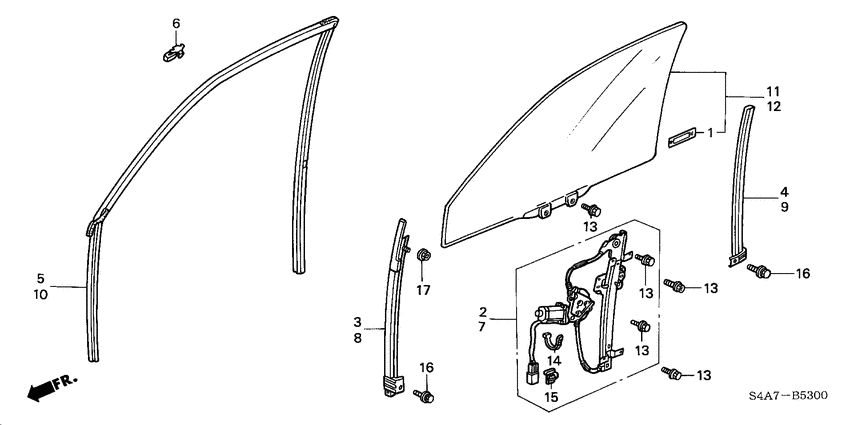 Front door windows/ regulator