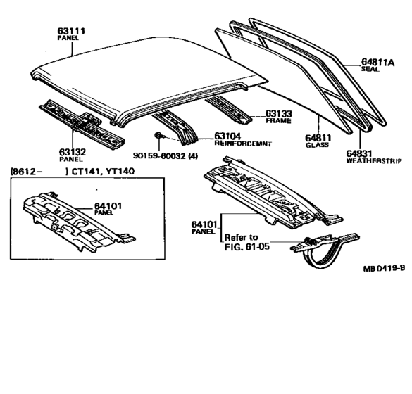 Roof Panel & Back Window Glass