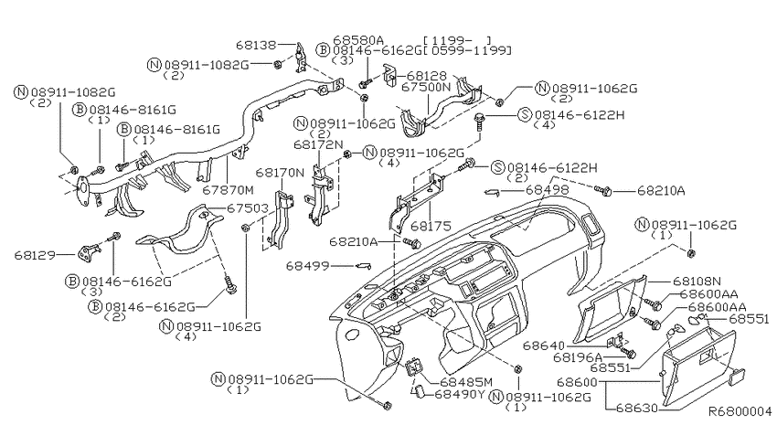 Instrument panel, pad & cluster lid
