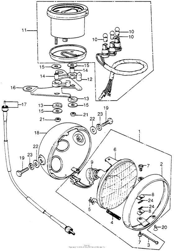 Headlight + speedometer