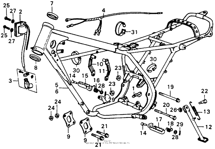 Frame + wire harness m1-76