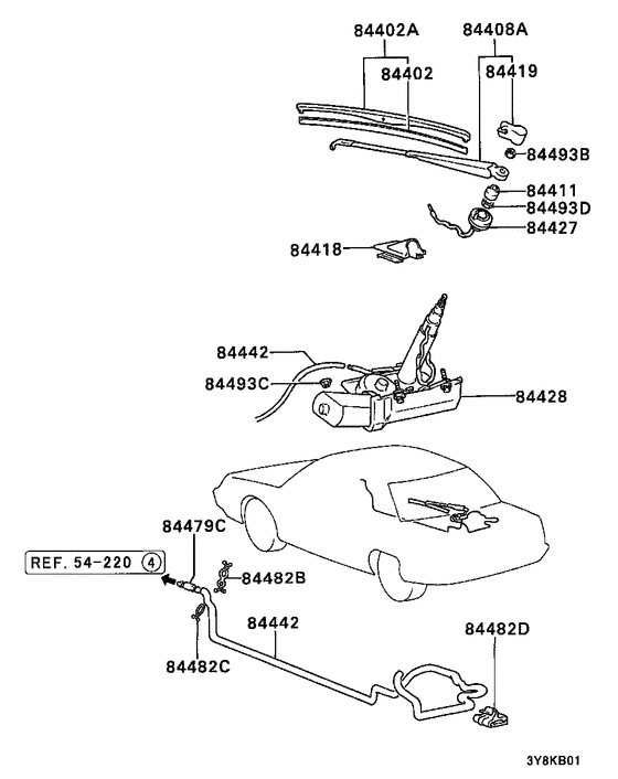 Rear window wiper & washer