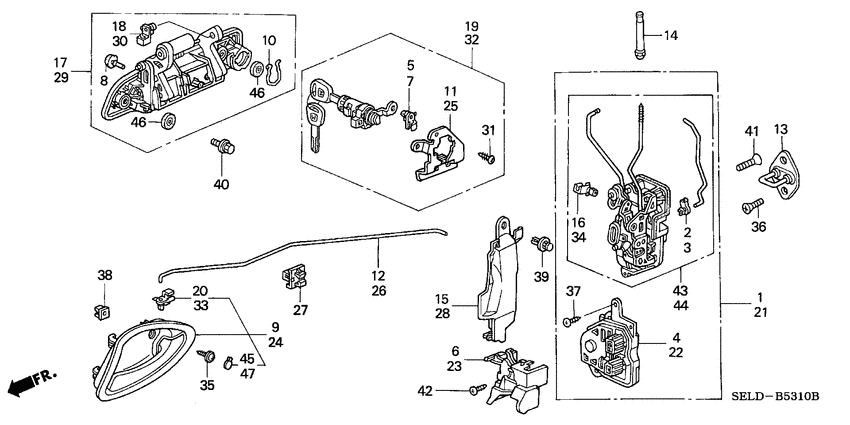 Front door lock/outer han dle