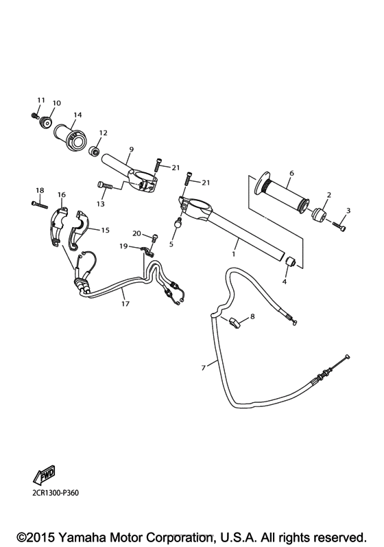Steering handle & cable