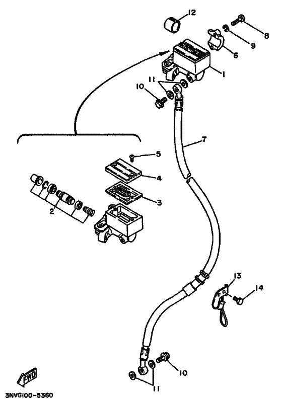 Front master cylinder