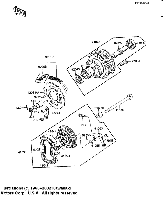 Rear hub/brake/chain