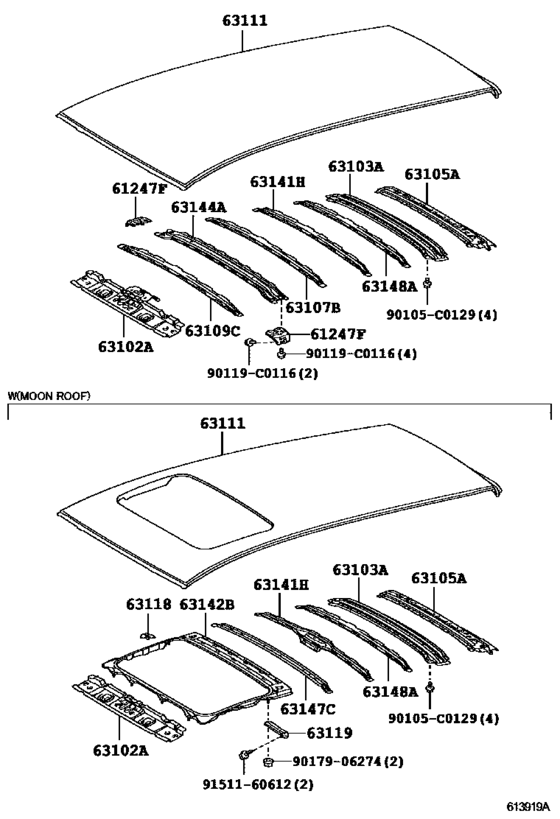 Roof Panel & Back Window Glass