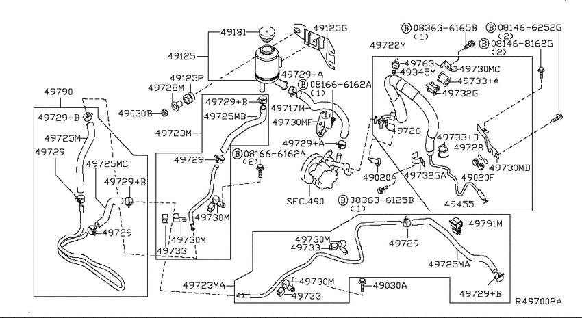 Power steering piping