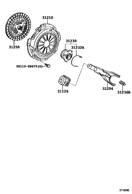 Clutch & Release Fork for 2002 2013 Toyota PROBOX/ SUCCEED NCP58 Japan sales region